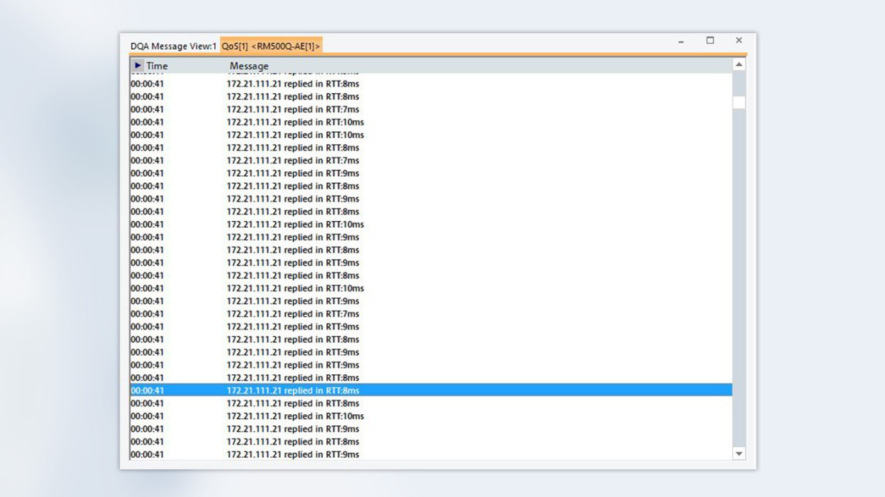 Ping measurement results of a 5G SA private network