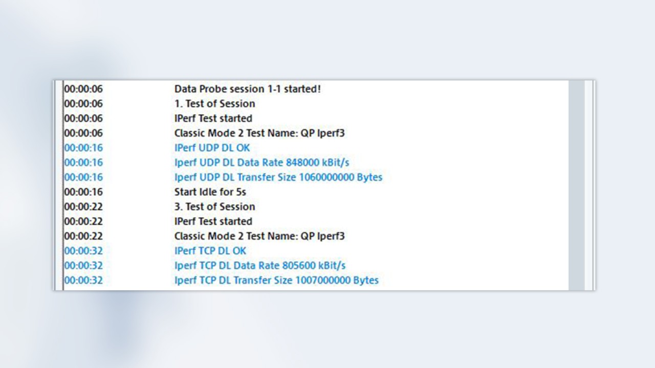 Example of a TCP vs. UDP iperf3 measurement