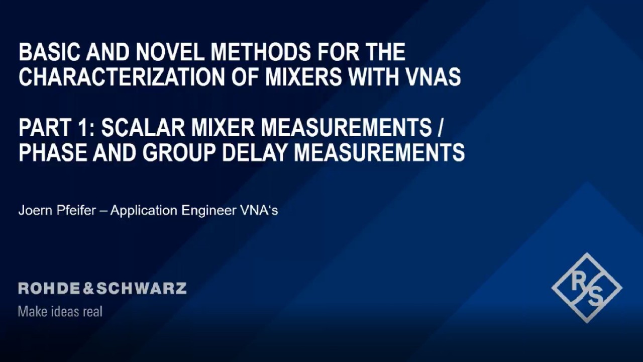 Basic and novel methods for the characterization of mixers with VNAs – part 1