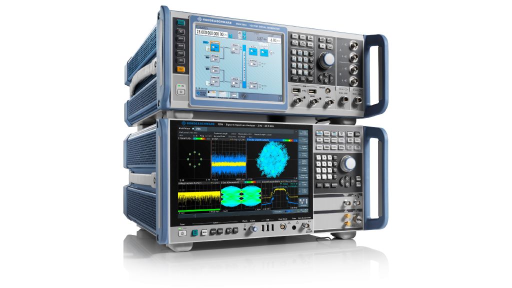 Reference test station with R&S®SMW200A and R&S®FSW for demanding performance in EVM requirements across wide frequency and bandwidth range.