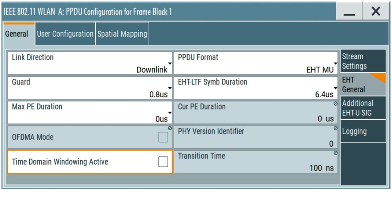 Configuration of protocol fields (PPDU)