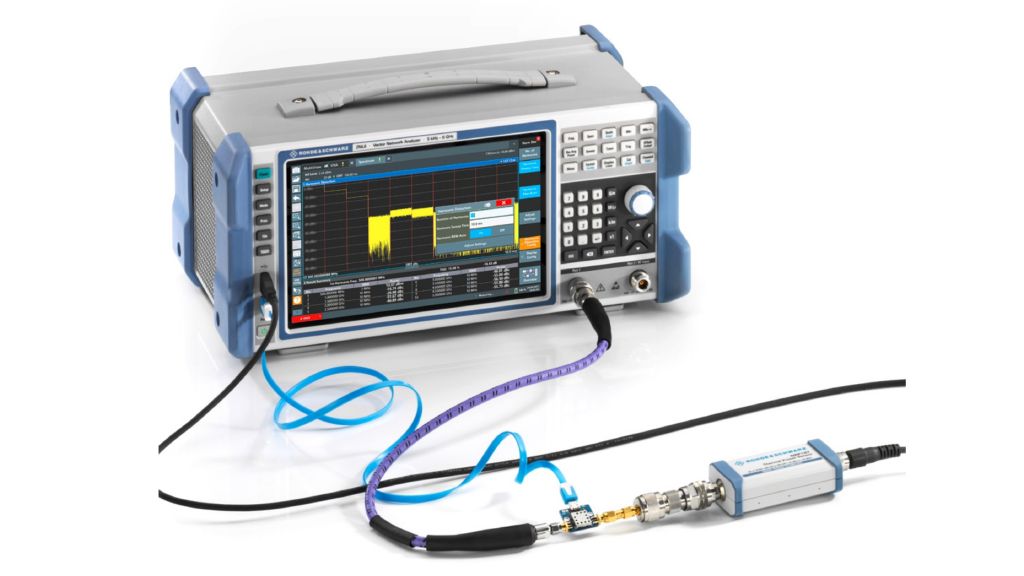 The power sensor NRP18T supports measurements from –35 dBm to +20 dBm from DC to 18 GHz.